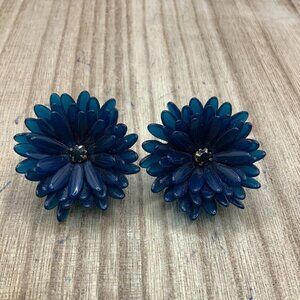 J. Crew Blue Blossom Flower Stud Earrings